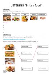 English Worksheet: Listening British food