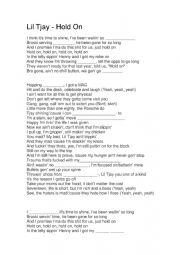 English Worksheet: Hold on LilTj worksheet song