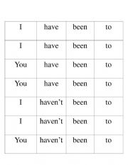 Unscramble sentences - present perfect game