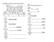English Worksheet: My family
