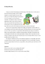 English Worksheet: Living in the city