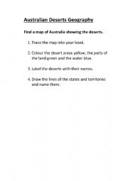 English worksheet: Australian deserts