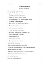 English Worksheet: Proofreading