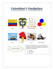 English Worksheet: Colombian�s vocabulary