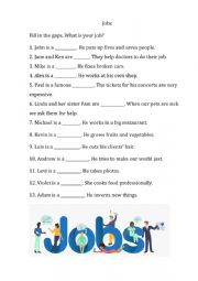 English Worksheet: Jobs