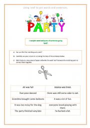 Using ï¿½andï¿½ to join words and sentences - Party worksheet 