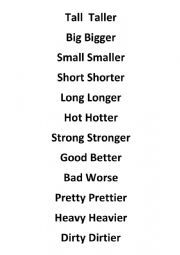 English Worksheet: Comparatives