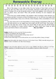 English Worksheet: Renewable Energy