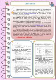 English Worksheet: Child labour 