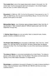 English Worksheet: English-speaking countries. Places of interest. Matching activity