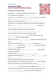 English Worksheet: Listening - Terry Fox and the Marathon of Hope