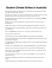 English Worksheet: Student Climate Strikes in Australia