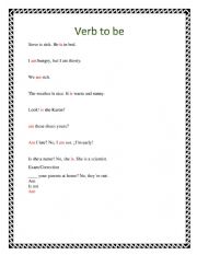 English Worksheet: Verb to be