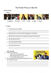 English Worksheet: The Fresh Prince 