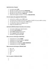 English Worksheet: Parts of Speech