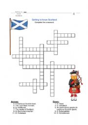 English Worksheet: Crossword Scotland