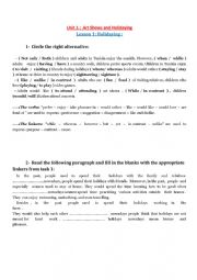 English Worksheet: Revision  4th form Unit1 Lesson 1