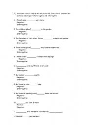 English Worksheet: Verb To Be 1