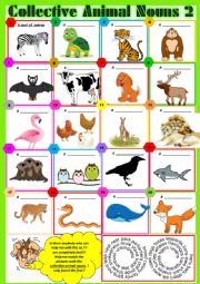 English Worksheet: COLLECTIVE ANIMAL NOUNS 2 exercises + KEY