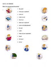 English Worksheet: orders classroom English