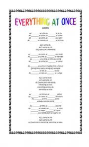 English Worksheet: song as