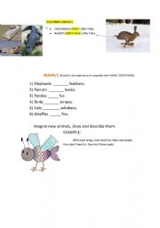 English Worksheet: Describing animals