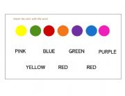 English Worksheet: Colours - Match
