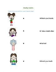 English Worksheet: Healthy Habits