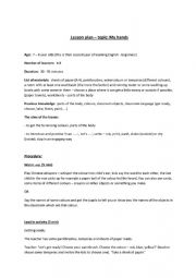 English Worksheet: What can my hands do?