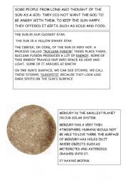 English Worksheet: easy planets