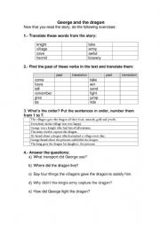 English Worksheet: George and the dragon