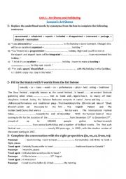 English Worksheet: Revision 4th form Unit1 Lesson 3 + 4