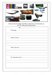 English Worksheet: composition about technology