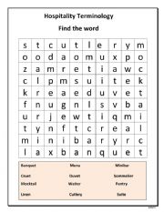 English Worksheet: hospitality 
