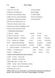 English Worksheet: Grammar test