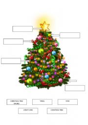 English Worksheet: Christmas tree vocabulary