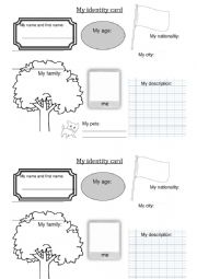 English Worksheet: My identity card