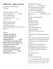 English Worksheet: Music worksheet_Price Tag by Jessie J ft. BOB