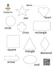 shapes color in worksheet, coloring, listening, colour in 