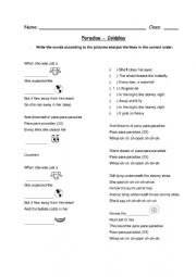 English Worksheet: Working with the song - Paradise