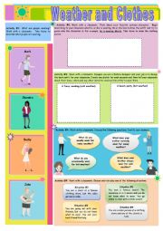 English Worksheet: Weather and Clothes