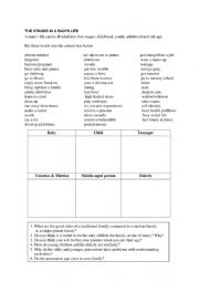 English Worksheet: The Stages in a Mans Life