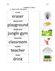 English Worksheet: School things
