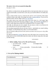 English Worksheet: Deadly selfies: the country where a lot more people die taking selfies