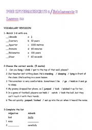 English Worksheet: Revsion on vocabulary