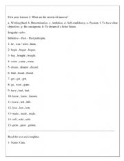 English worksheet: 1st year Lesson 2