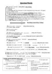 English Worksheet: Question words