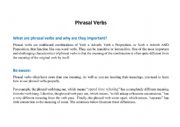 English Worksheet: phrasal verbs