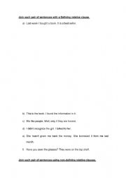 English Worksheet: Relative Clauses 