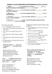 English Worksheet: Simple Past - Past Cont.
